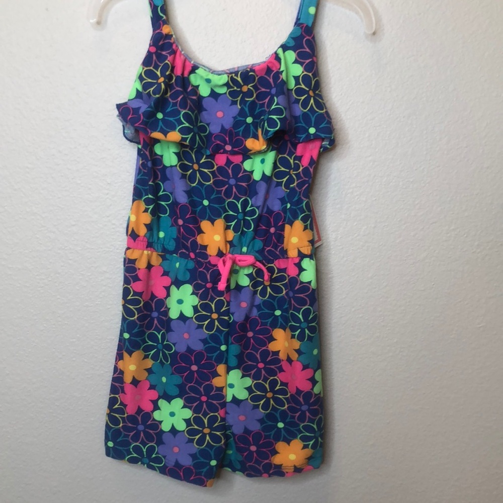 Blue floral romper